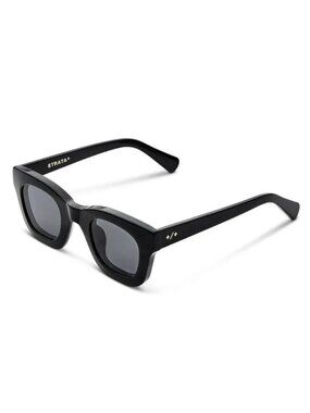 NIB STRATA Roadcase Sunglasses Black/Black Box & Leather Case Unisex FREE SHIP